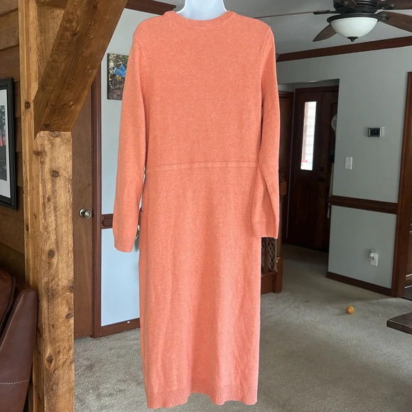 J.Jill Soft Red Clay Heather Pure Jill Drawstring-Waist Sweater Dress Women M - Picture 8 of 13